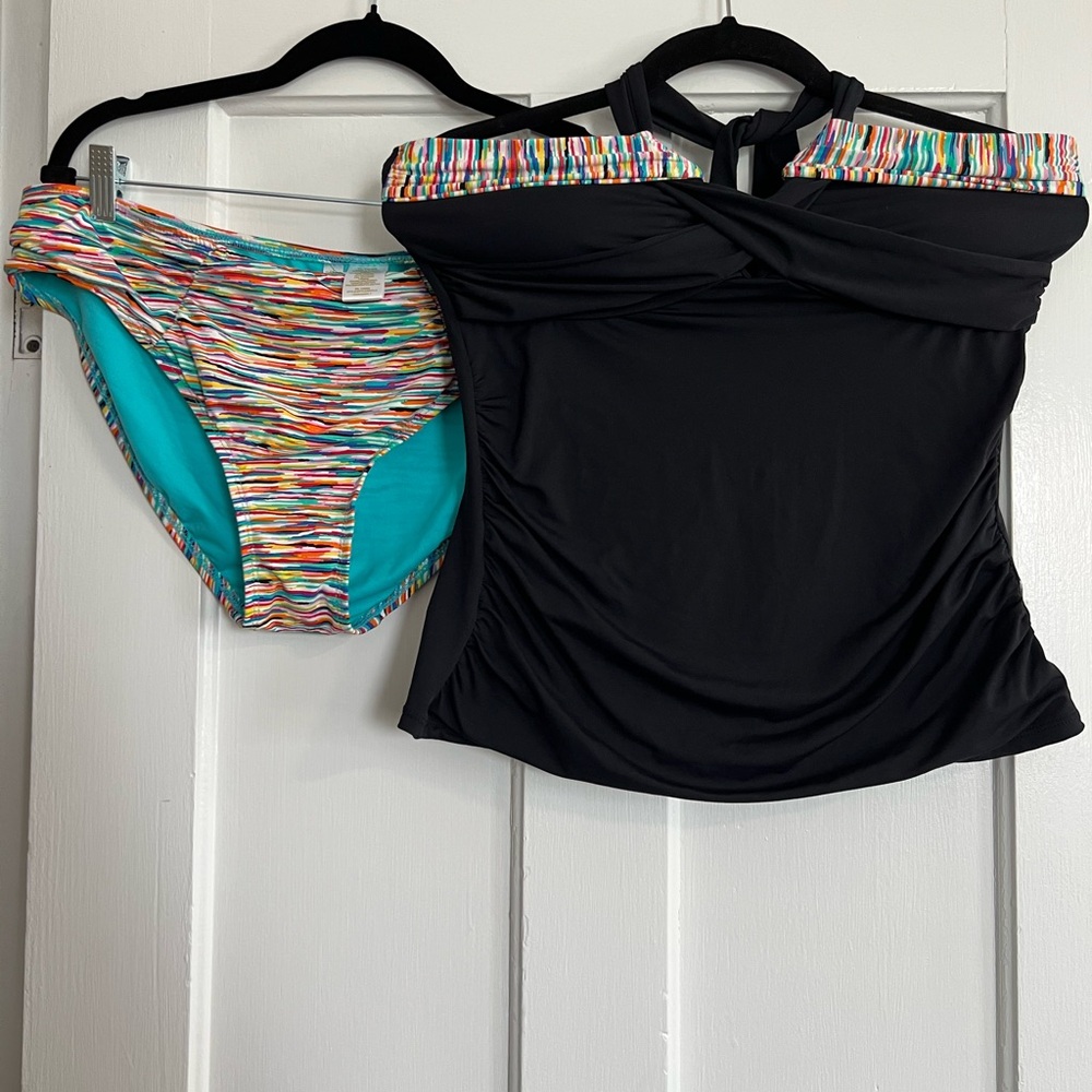 Anne Cole Multicolor Tankini Set L/XL